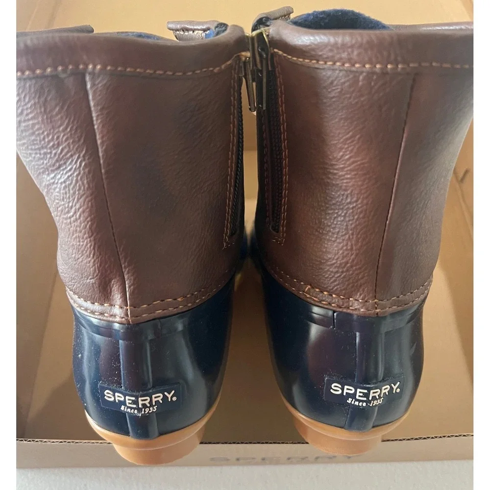 Sperry Saltwater Kids Girls Navy Rubber Rain‎ Boots Size 6M